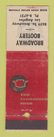 Matchbook Cover - Florsheim Shoes Broadway Bootery Los Angeles CA WEAR