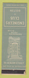 Matchbook Cover - Engineers Club Boston MA WORN