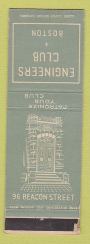 Matchbook Cover - Engineers Club Boston MA WORN