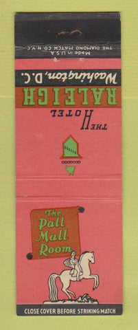 Matchbook Cover - Hotel Raleigh Washington DC Pall Mall Room