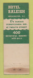 Matchbook Cover - Hotel Raleigh Washington DC Pall Mall Room