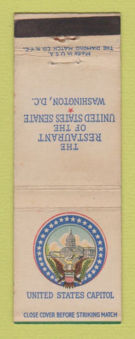 Matchbook Cover - Restaurant of US Senate Capitol Washington DC WEAR