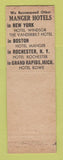 Matchbook Cover - The Hamilton Hotel Washington DC