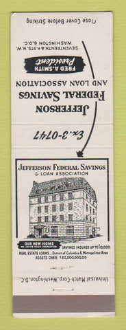 Matchbook Cover - Jefferson Federal Savings Washington DC