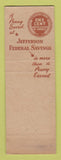 Matchbook Cover - Jefferson Federal Savings Washington DC