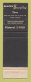 Matchbook Cover - Blackie's House of Beef Washington DC
