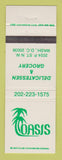 Matchbook Cover - Oasis Deli Grocery Washington DC