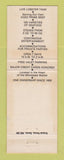 Matchbook Cover - Market Inn Restaurant Bar Washington DC