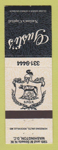 Matchbook Cover - Gusti's Restaurant Washington DC