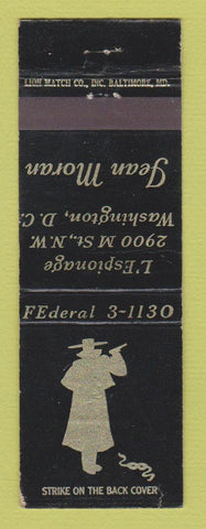 Matchbook Cover - Jean Moran L'Espionage Washington DC WEAR