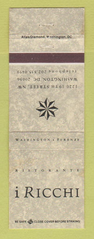 Matchbook Cover - I Ricchi Ristorante Washington DC