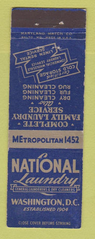 Matchbook Cover - National Laundry Washington DC WEAR
