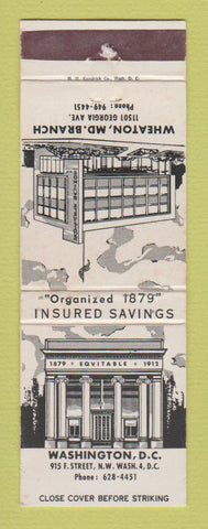 Matchbook Cover - Insured Savings Bank Washington DC Wheaton MD WEAR