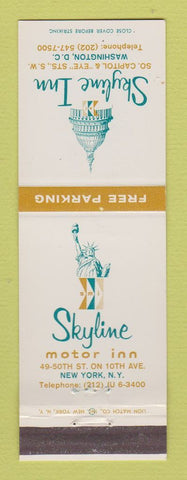 Matchbook Cover - Skyline Motor Inn Washington DC New York City