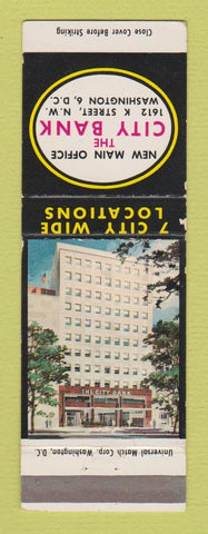 Matchbook Cover - City Bank Washington DC