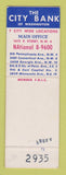 Matchbook Cover - City Bank Washington DC