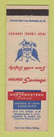 Matchbook Cover - Northwestern Federal Savings and Loan Washington DC