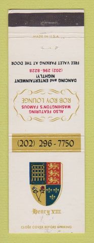 Matchbook Cover - Henry VIII Restaurant Washington DC