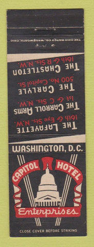 Matchbook Cover - Capital Hotel Enterprises Washington DC Carlyle Charleston