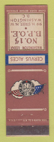 Matchbook Cover - Elks Lodge Washington DC