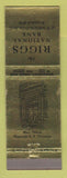 Matchbook Cover - Riggs National Bank Washington DC