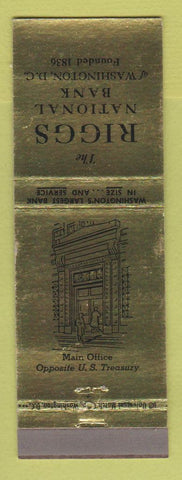 Matchbook Cover - Riggs National Bank Washington DC