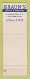 Matchbook Cover - Bruan's Catering Washington DC WEAR