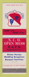 Matchbook Cover - NCO Open Mess Air Force Base Washington DC