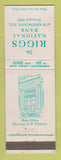 Matchbook Cover - Riggs National Bank Washington DC