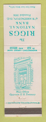 Matchbook Cover - Riggs National Bank Washington DC