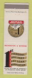 Matchbook Cover - 1st Federal Savings Loan Washington DC Bethesda MD