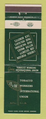 Matchbook Cover - Tobacco Workers Union Washington DC AFL CIP