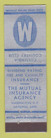 Matchbook Cover - Columbia Country Club Washington DC Mutual Insurance