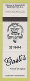 Matchbook Cover - Gusti's Restaurant Washington DC