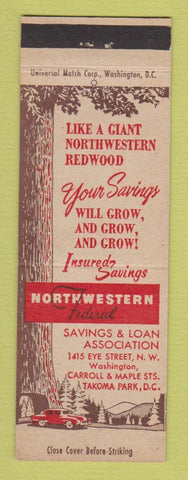 Matchbook Cover - Northwestern Federal Savings and Loan Washington DC