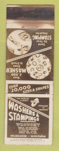 Matchbook Cover Washers & Stampings Wrought Washer Milwaukee WI REAL PHOTO WORN