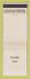 Matchbook Cover - Donalda Club Golf North York ON WEAR