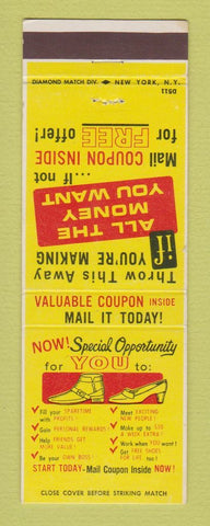 Matchbook Cover - Mason Shoe Manufacturing Springfield MA