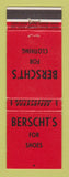 Matchbook Cover - Berscht's Clothes Shoes Canada