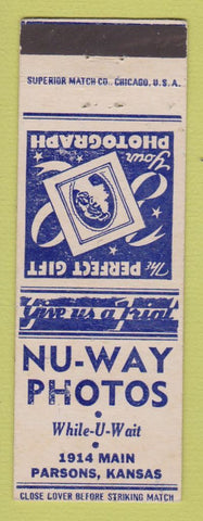 Matchbook Cover - Nu Way Photos Photographs Parsons KS