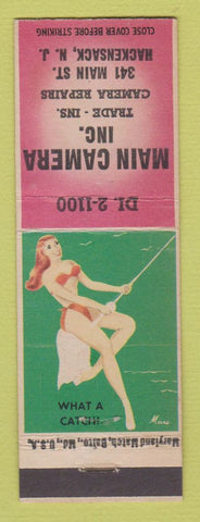 Matchbook Cover - Main Camera Inc Hackensack NJ pinup WEAR