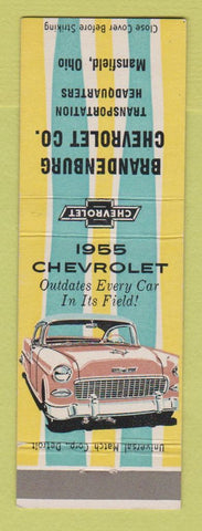 Matchbook Cover - 1955 Chevrolet Bradenburg Mansfield OH