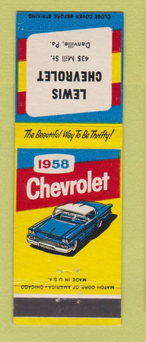Matchbook Cover - 1958 Chevrolet Lewis Danville PA