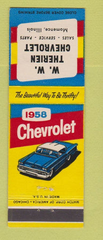 Matchbook Cover - 1958 Chevrolet WW Therien Momence IL