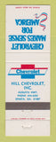 Matchbook Cover - Chevrolet Hill Sparta GA