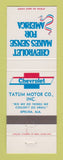 Matchbook Cover - Chevrolet Tatum Motors Opelika AL