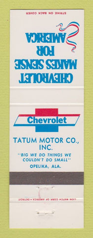 Matchbook Cover - Chevrolet Tatum Motors Opelika AL