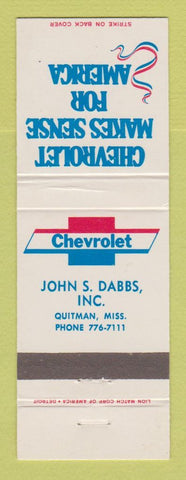 Matchbook Cover - Chevrolet John Dabbs Quitman MS