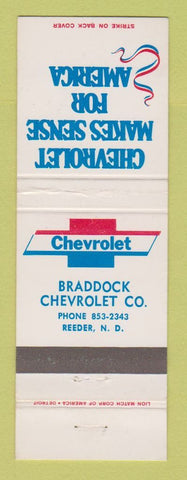 Matchbook Cover - Chevrolet Braddock Reeder ND