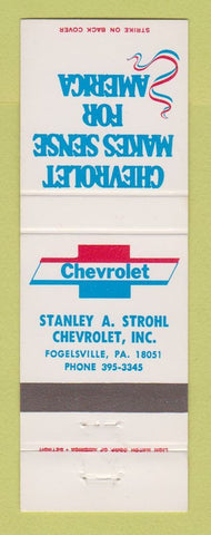 Matchbook Cover - Chevrolet Stanley Strohl Fogelsville PA